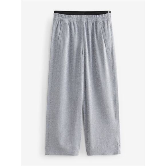 Athleta Pants Womens 10 Tall Silver Gray Echo Wide Leg Crop Pull On Stretch New - Picture 1 of 13